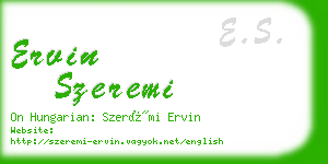 ervin szeremi business card